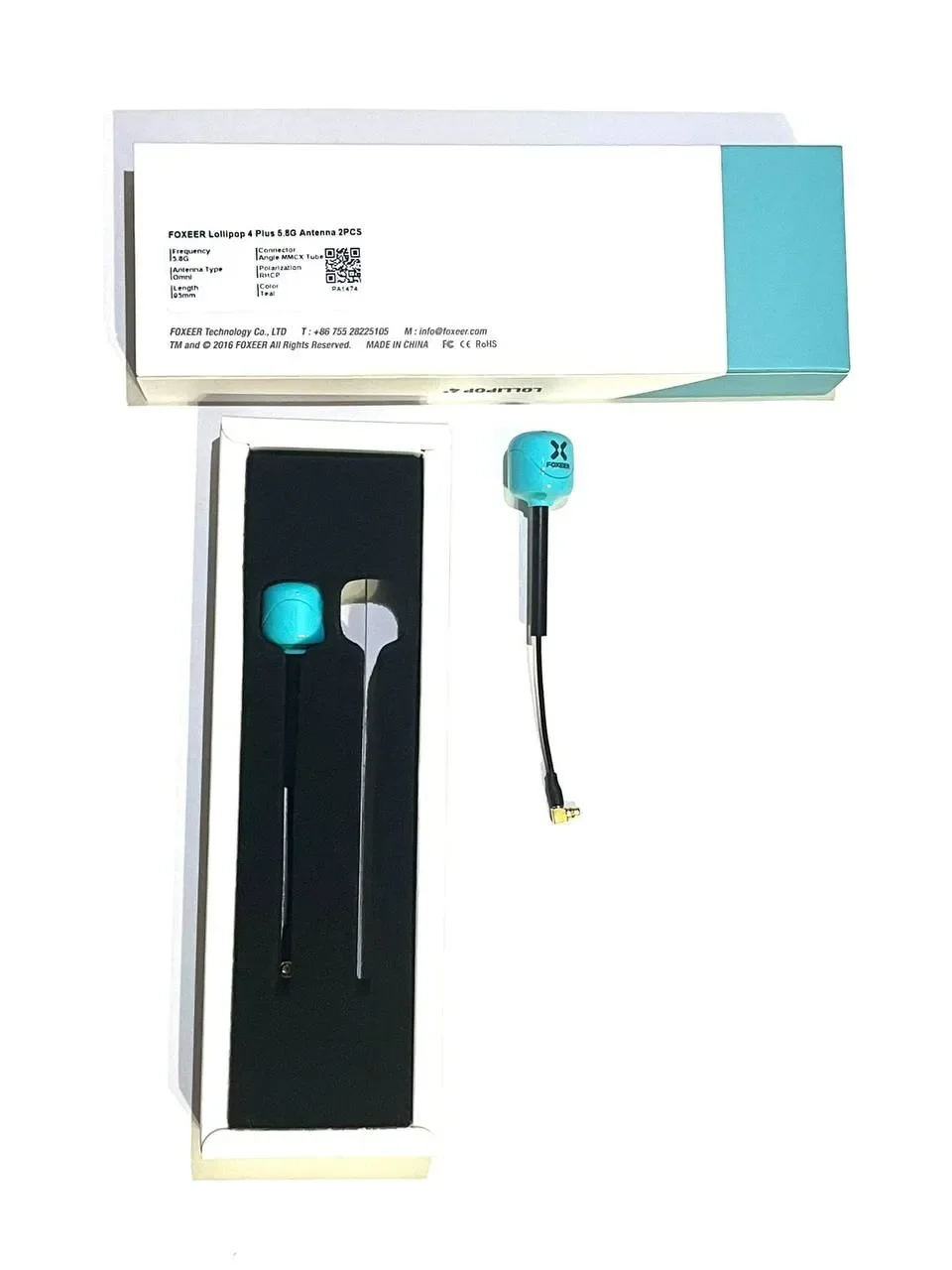 Антенна Foxeer Lollipop 4 Plus 5.8 ГГц 95 мм Angle MMCX Tube RHCP